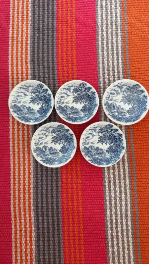 Vintage Berry Bowls, Set of 5, Enoch Wedgwood "Countryside"