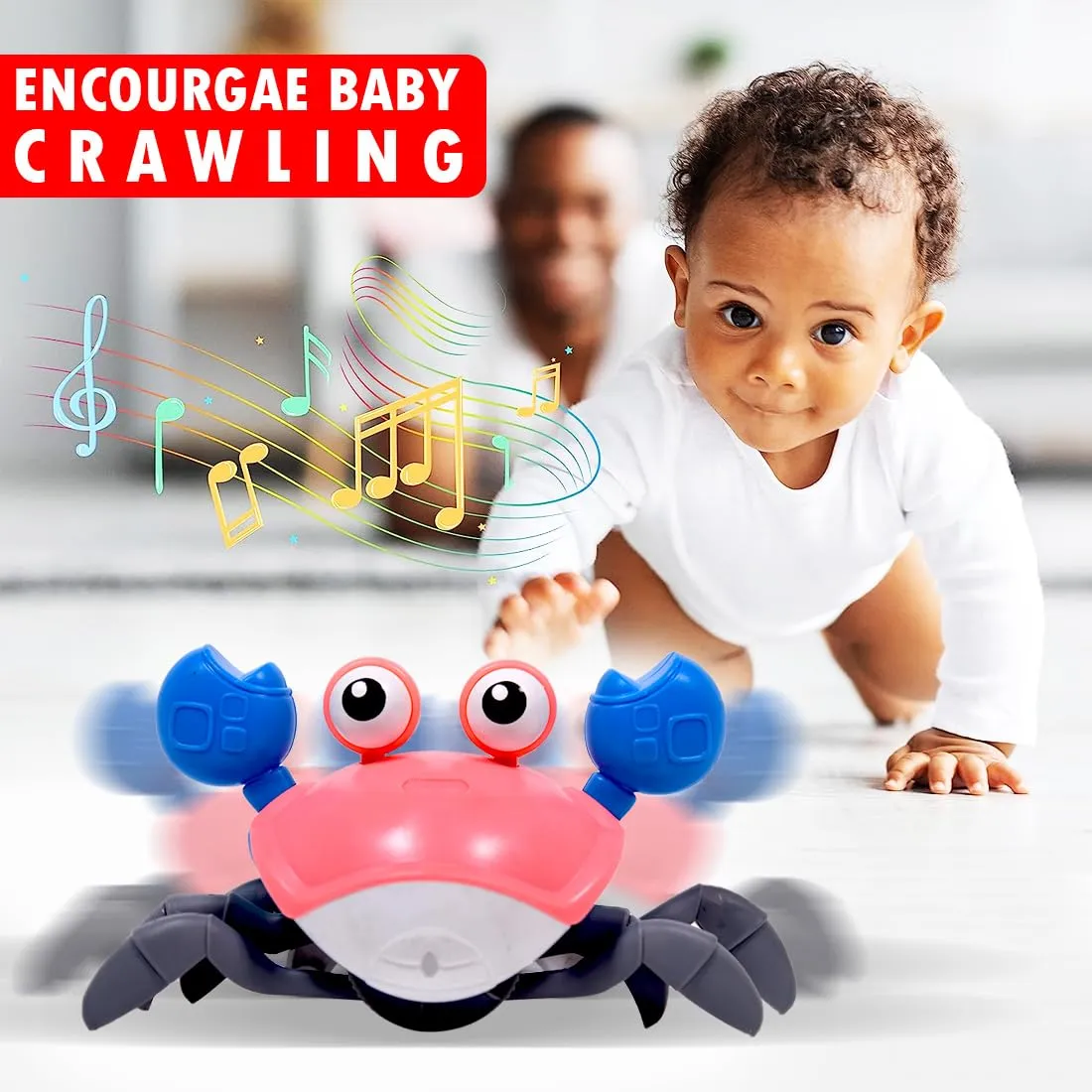 Wembley Musical Baby Gift Toys for Kids 1 2 3 Years Old Toddlers Learning Activity Cube Preschool Early Brain Development Educational Interactive Game Dancing Moving Walking Sensory Crawling Crab