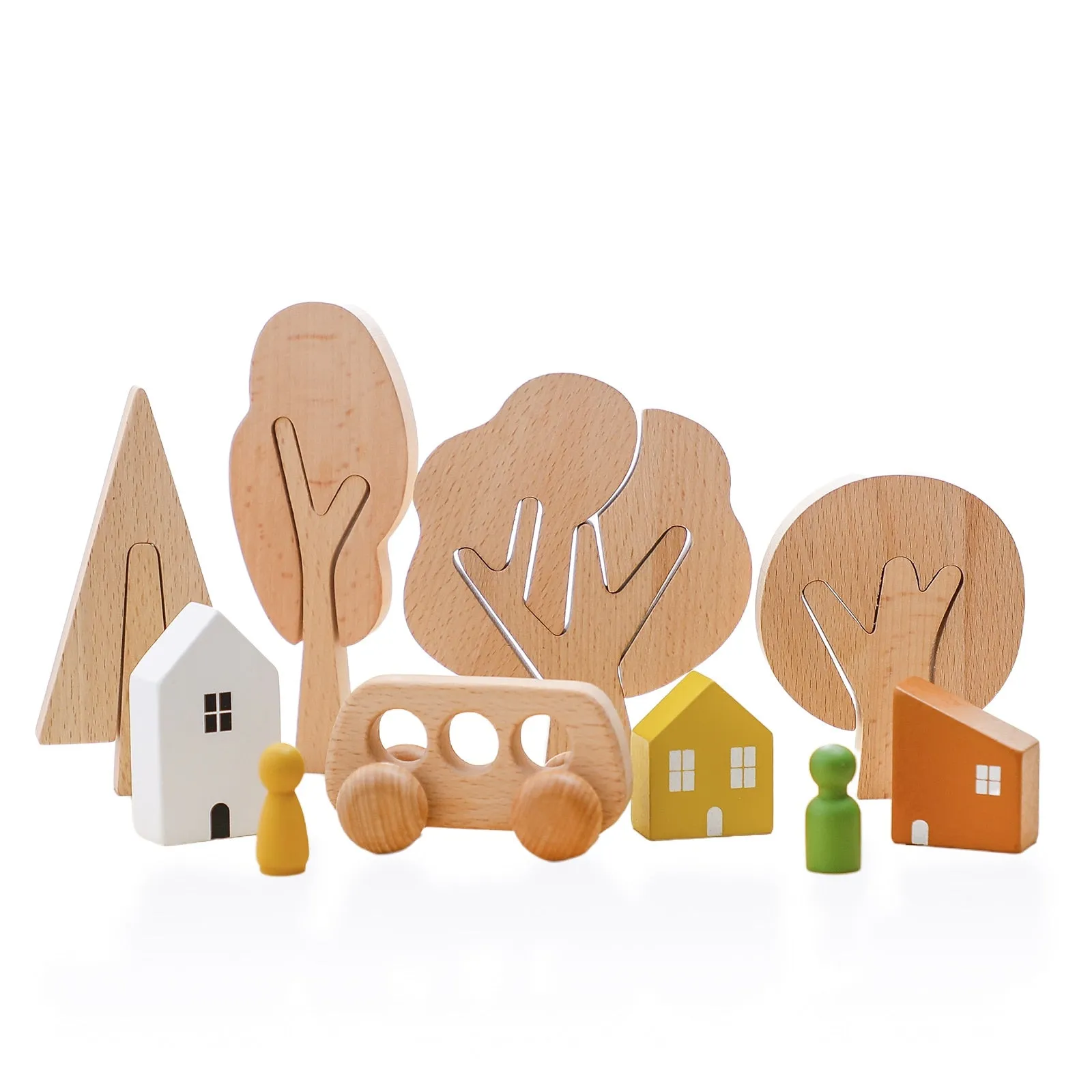 Wooden Blocks in various shapes -  Montessori Educational Wooden Toys