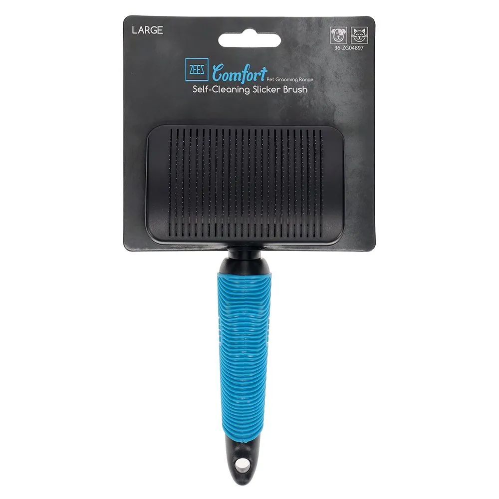 Zeez Comfort Self-Cleaning Slicker Brush